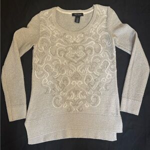 White House Black Market Light Gray Sweater